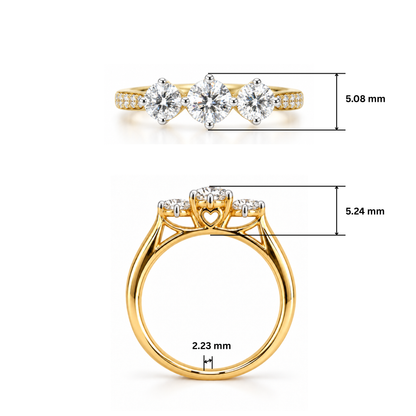Sunlit Trinity Lab Grown Diamond Ring