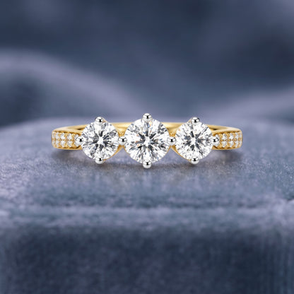Sunlit Trinity Lab Grown Diamond Ring