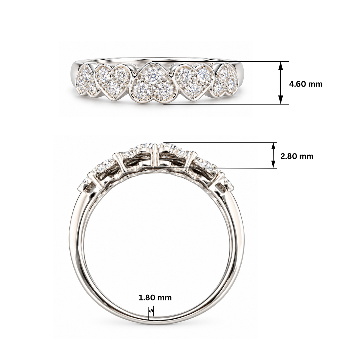Heart Lattice Lab Grown Diamond Ring