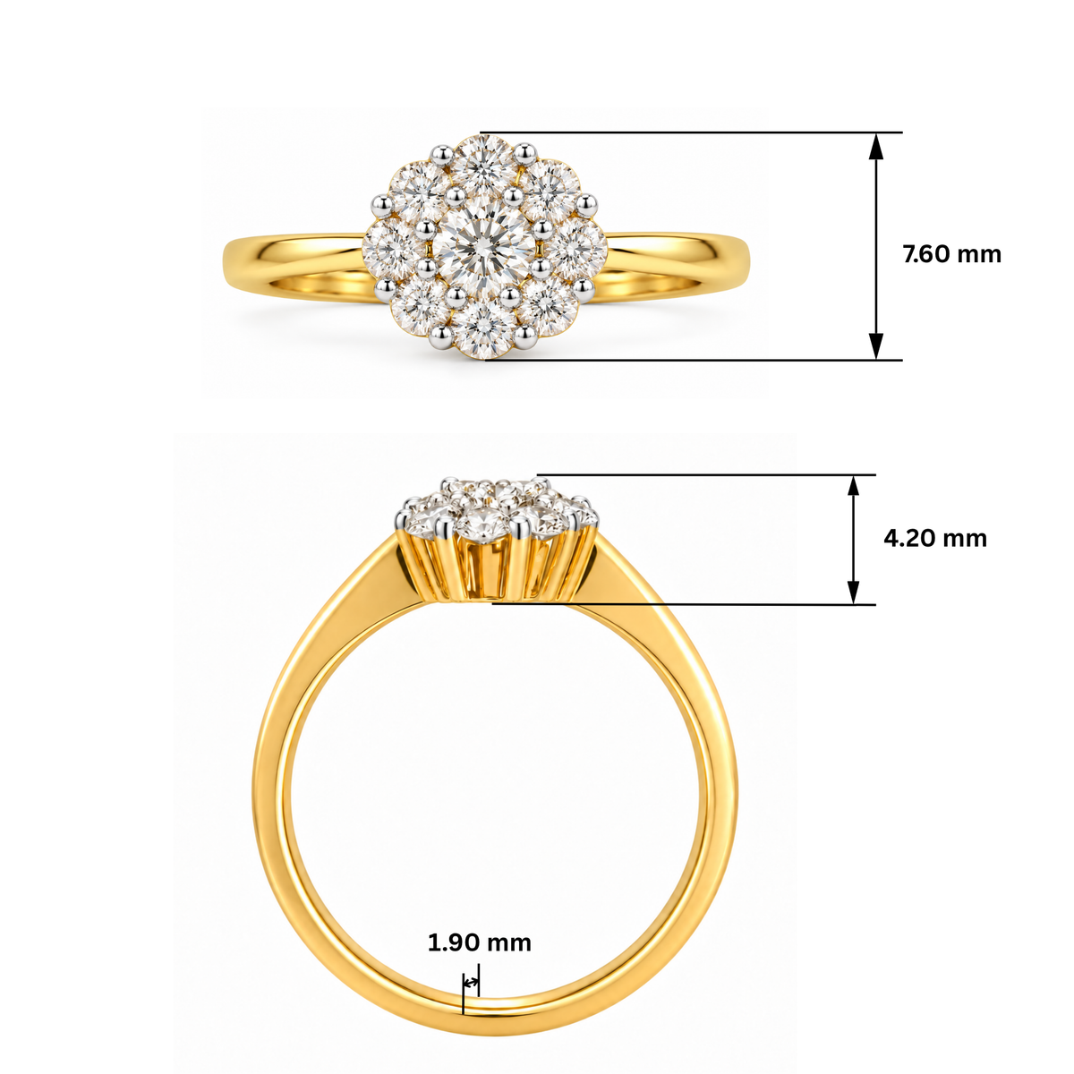 Cluster Enclave Lab Grown Diamond Ring