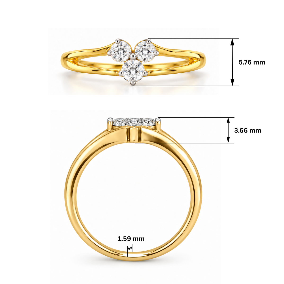 Triquetra Lab Grown Diamond Ring