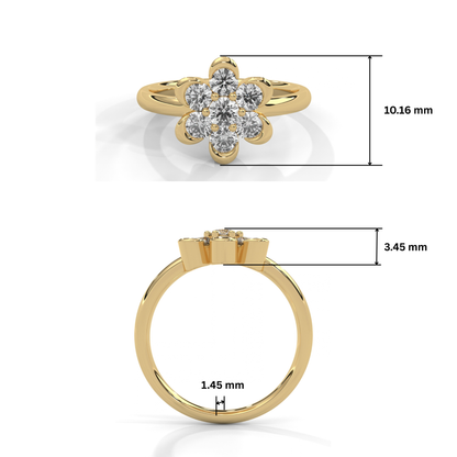 Radiant Floral Lab Grown Diamond Ring