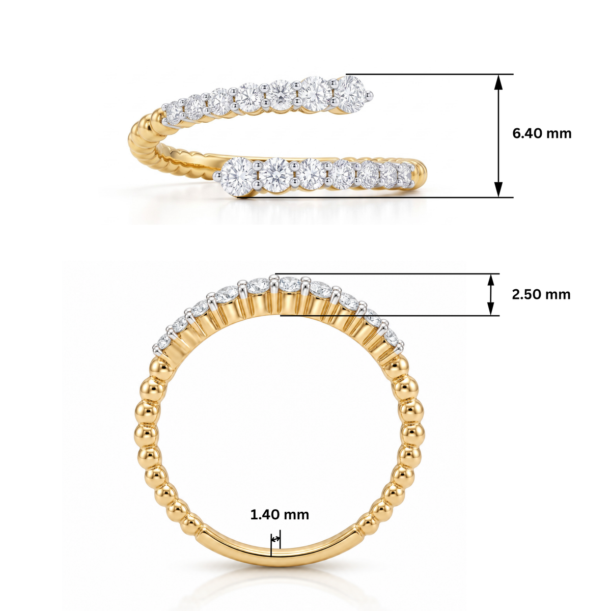 Spiral Crest Lab Grown Diamond Ring