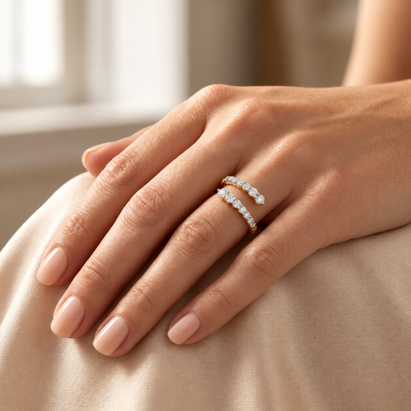 Spiral Crest Lab Grown Diamond Ring