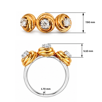 Helix Triad Lab Grown Diamond Ring