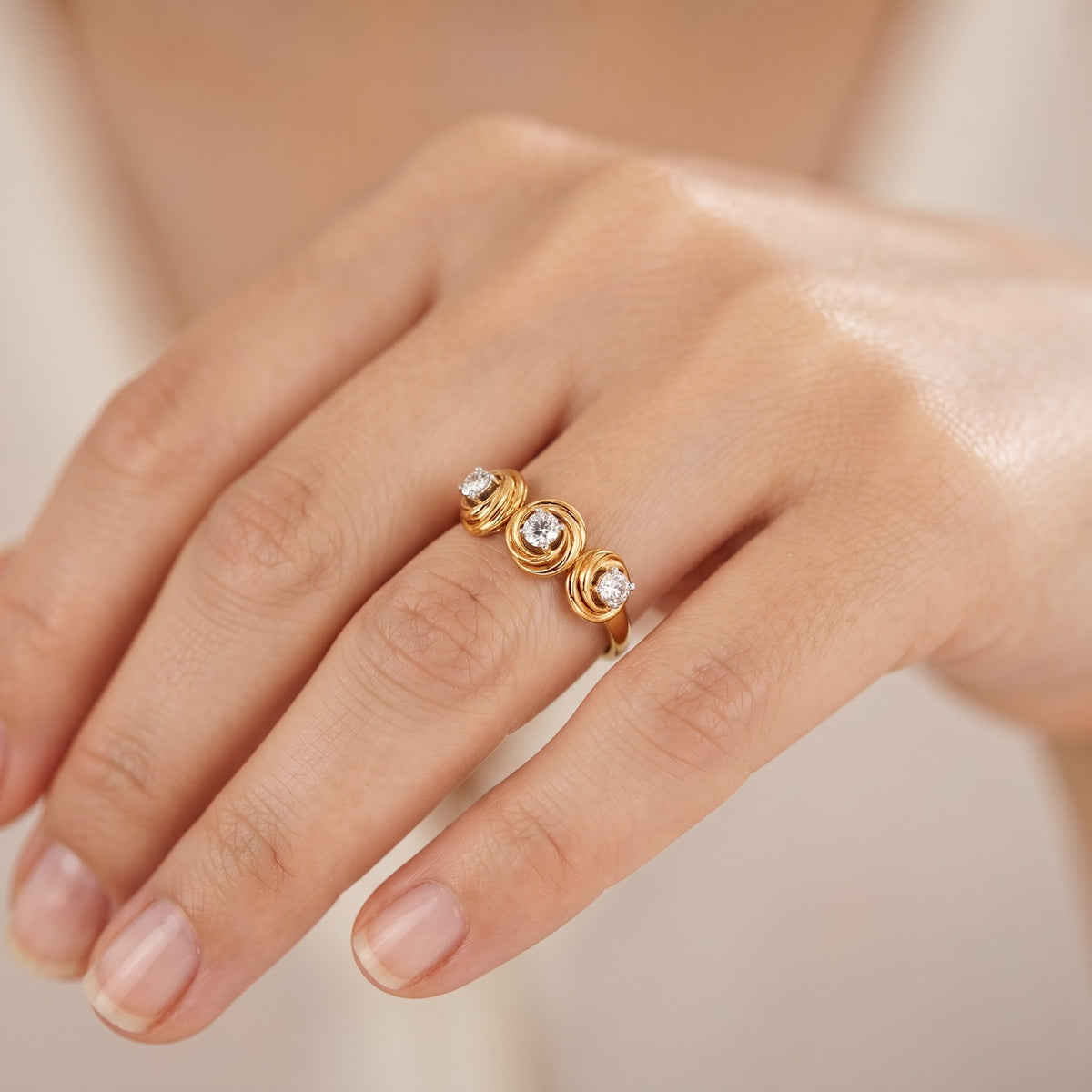 Helix Triad Lab Grown Diamond Ring