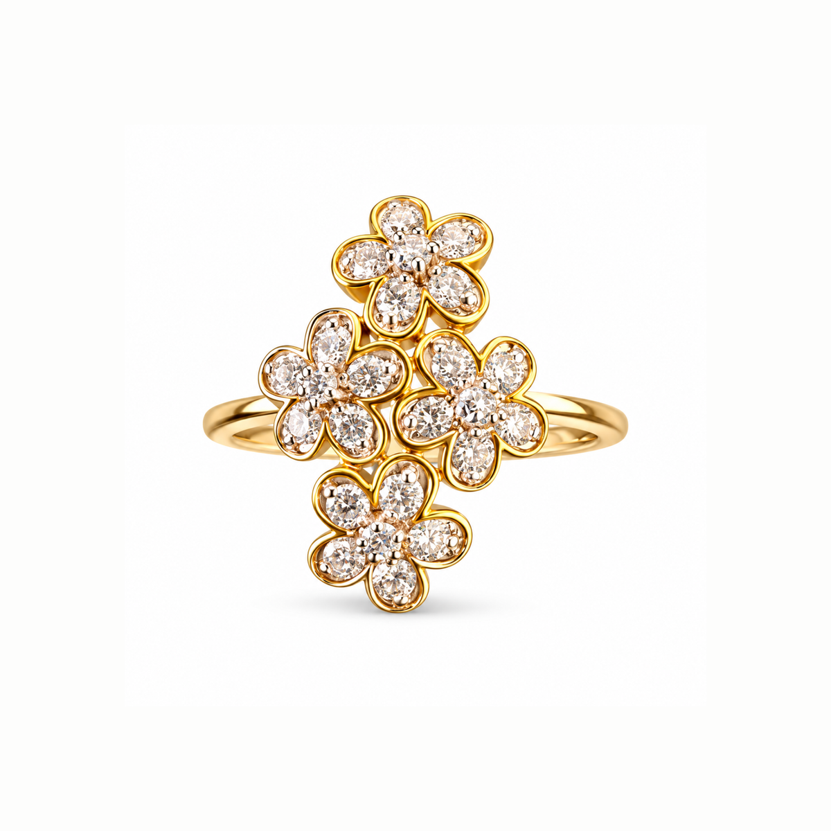 Petal Quadrant Lab Grown Diamond Ring