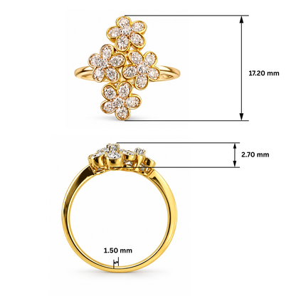 Petal Quadrant Lab Grown Diamond Ring
