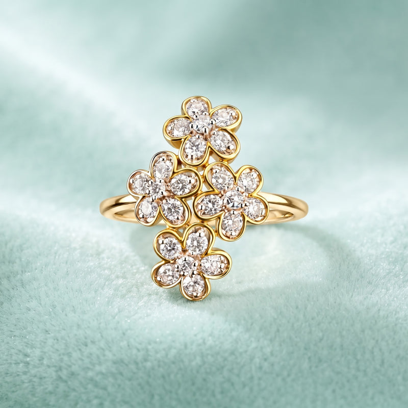 Petal Quadrant Lab Grown Diamond Ring