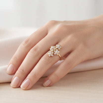 Petal Quadrant Lab Grown Diamond Ring