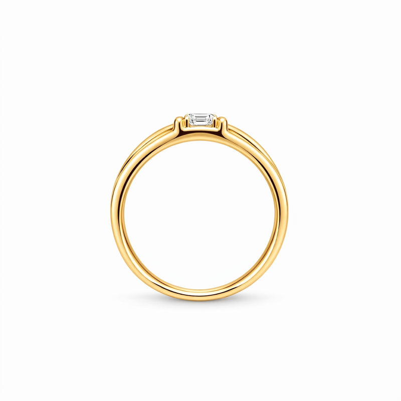 Round Pillar Lab Grown Diamond Ring