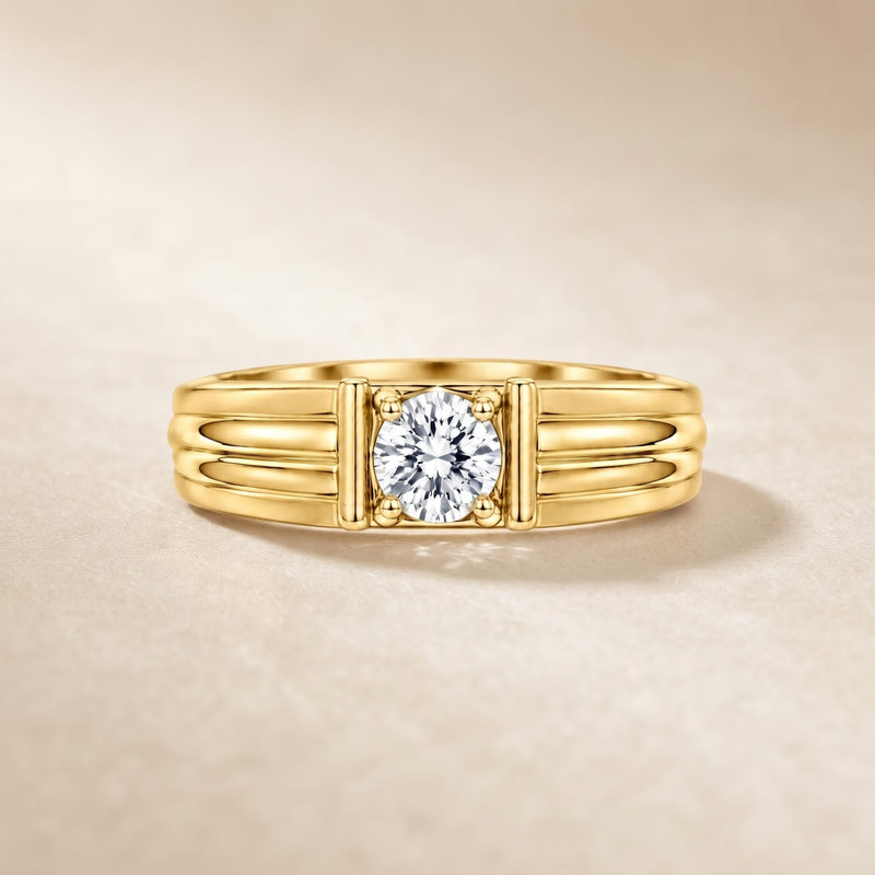 Round Pillar Lab Grown Diamond Ring
