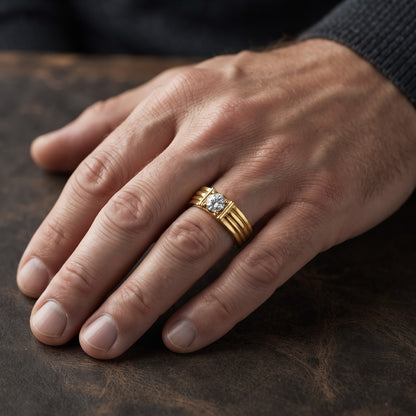 Round Pillar Lab Grown Diamond Ring