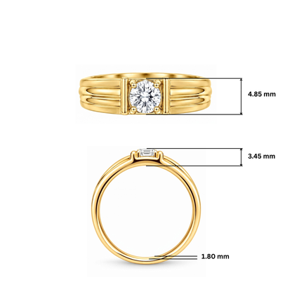 Round Pillar Lab Grown Diamond Ring
