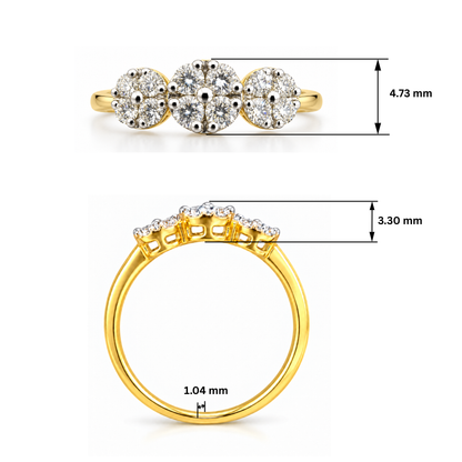 Triad Blossom Lab Grown Diamond Ring