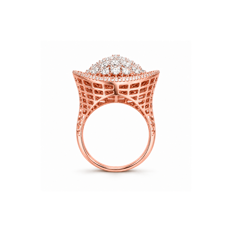 Futuristic Mesh Statement Ring