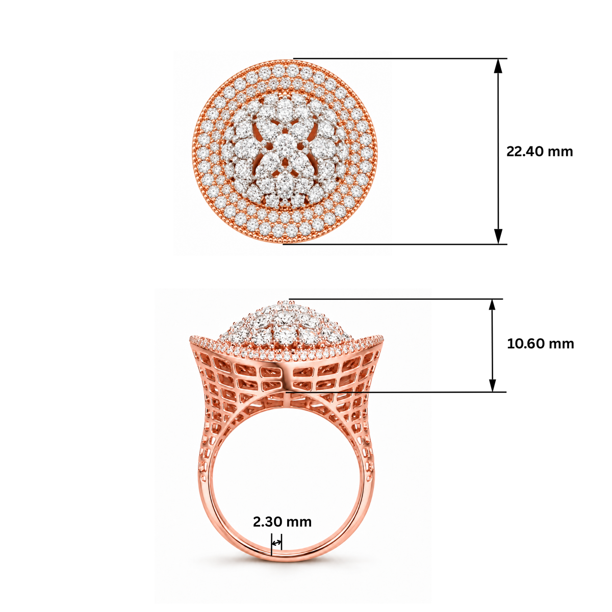 Futuristic Mesh Statement Ring