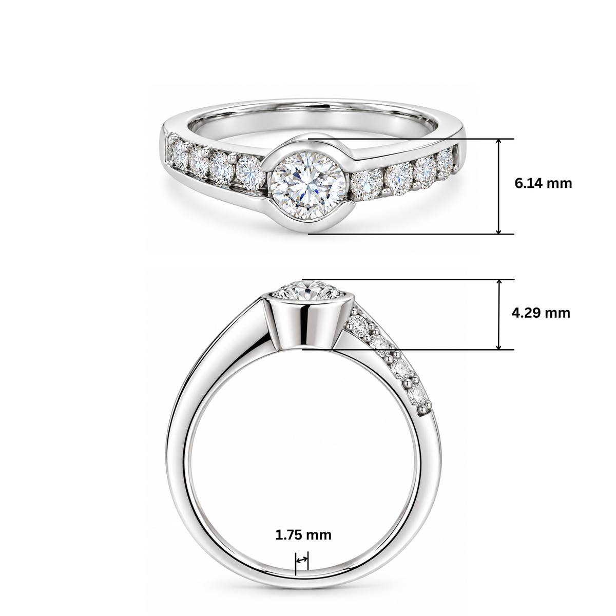 Meridian Bezel Lab Grown Diamond Ring