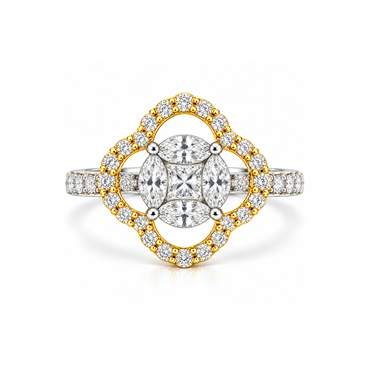 Harmonic Clover Lab Grown Diamond Ring