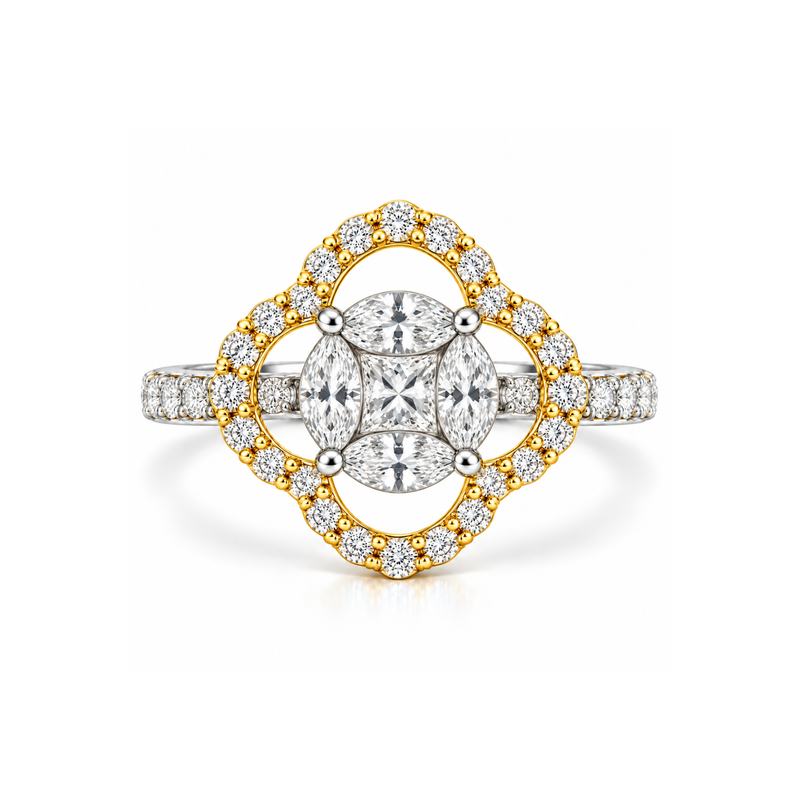 Harmonic Clover Lab Grown Diamond Ring