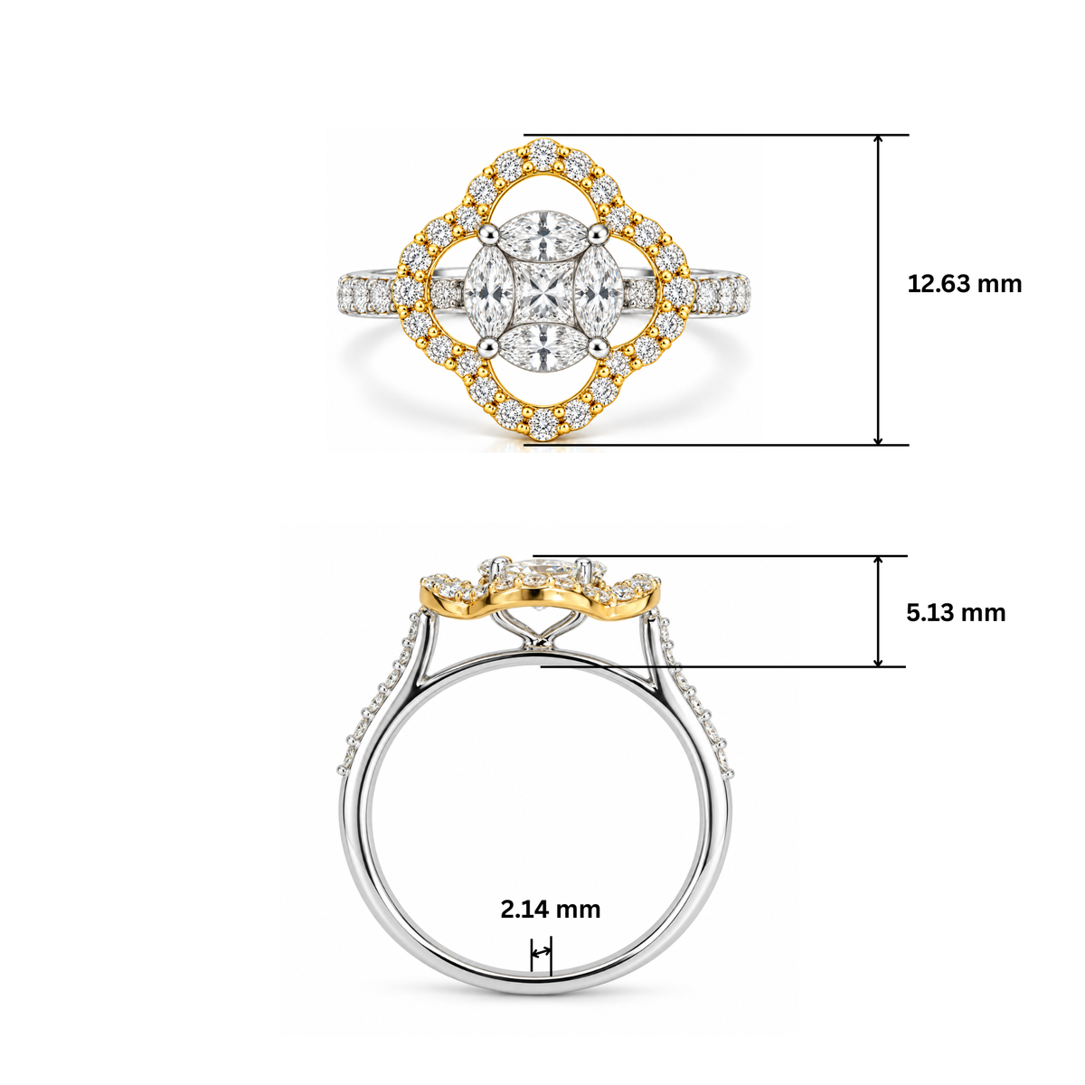 Harmonic Clover Lab Grown Diamond Ring