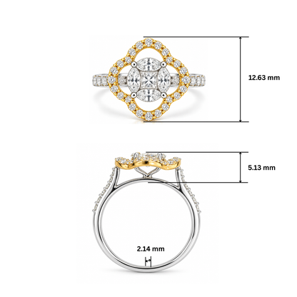 Harmonic Clover Lab Grown Diamond Ring