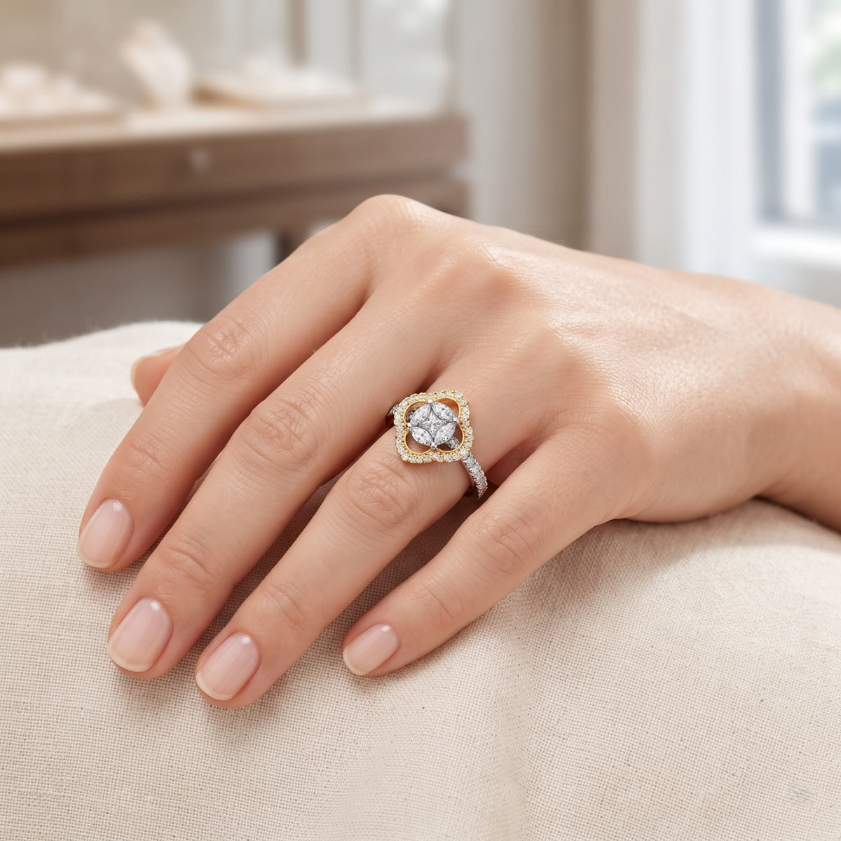 Harmonic Clover Lab Grown Diamond Ring