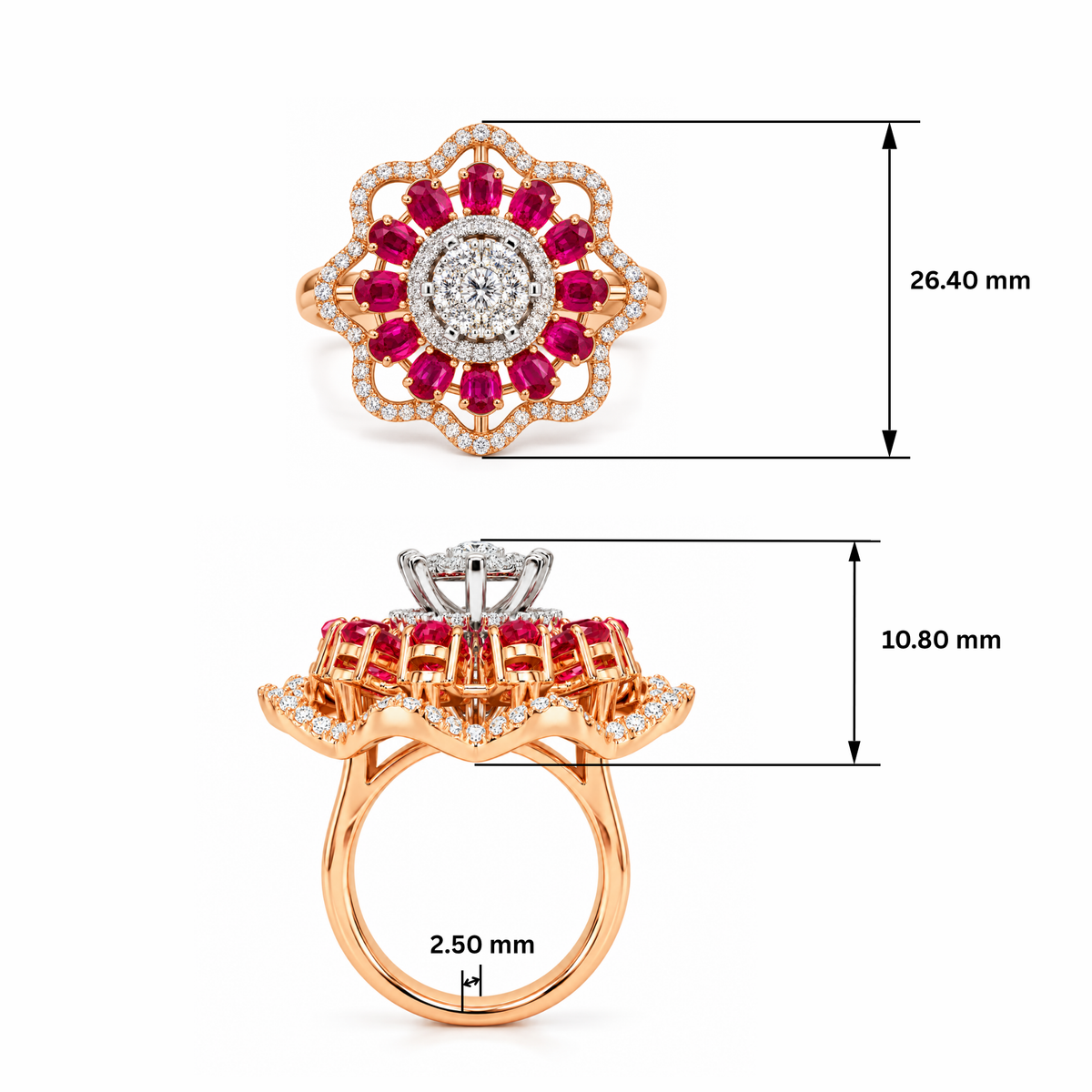 Scarlet Bloom Lab Grown Diamond Ring
