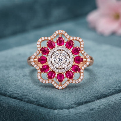 Scarlet Bloom Lab Grown Diamond Ring