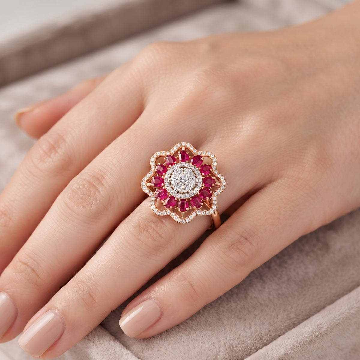 Scarlet Bloom Lab Grown Diamond Ring