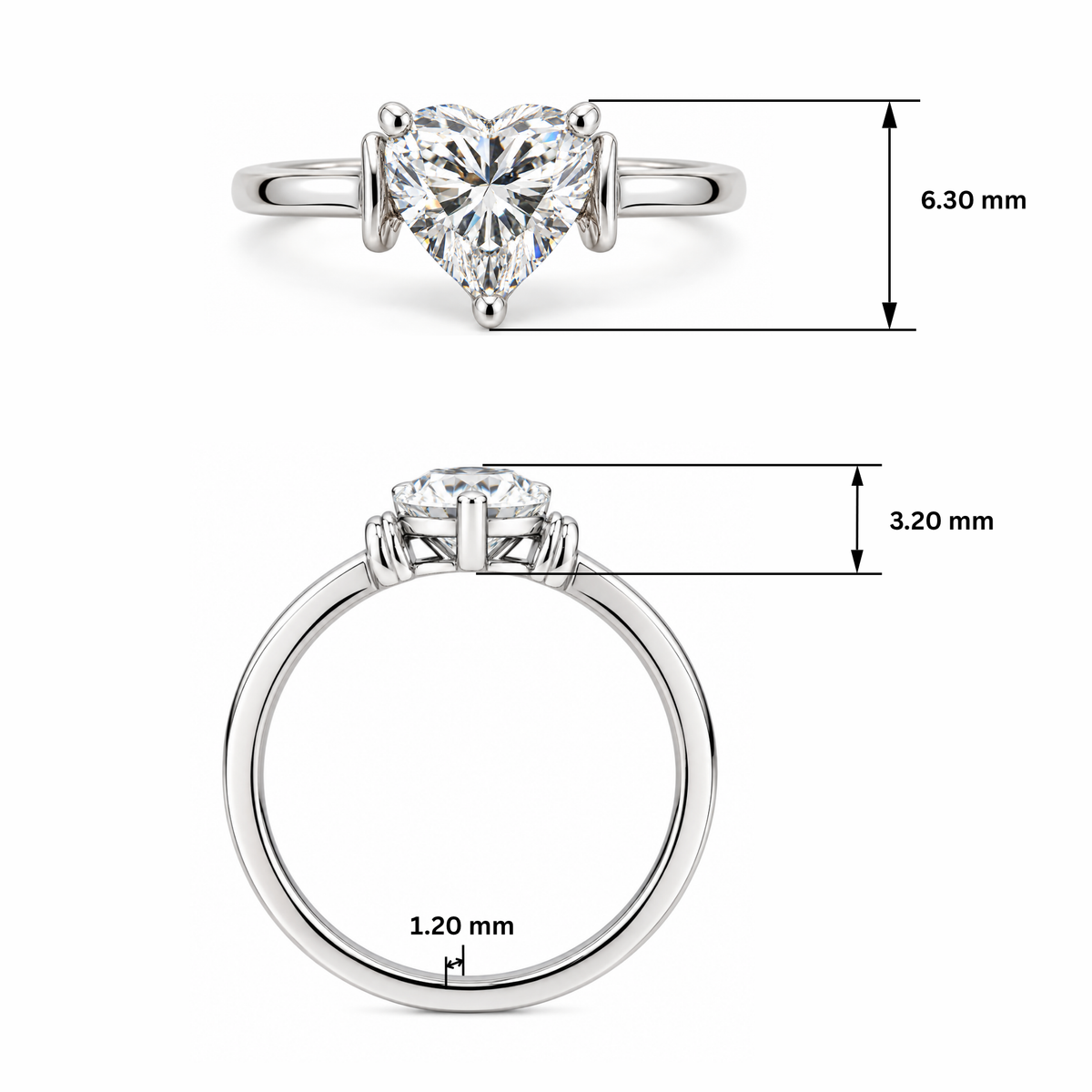 Heart Enclave Lab Grown Diamond Ring