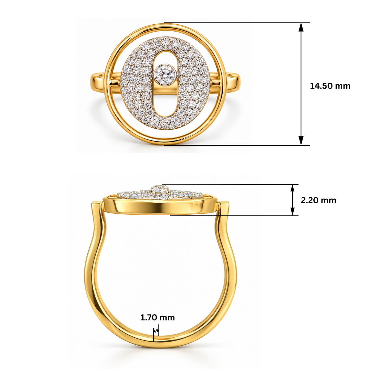 Medallion Eclipse Lab Grown Diamond Ring