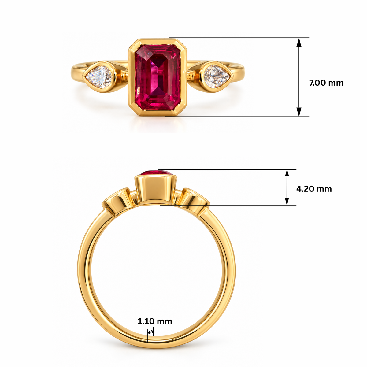 Scarlet Triad Lab Grown Diamond Ring