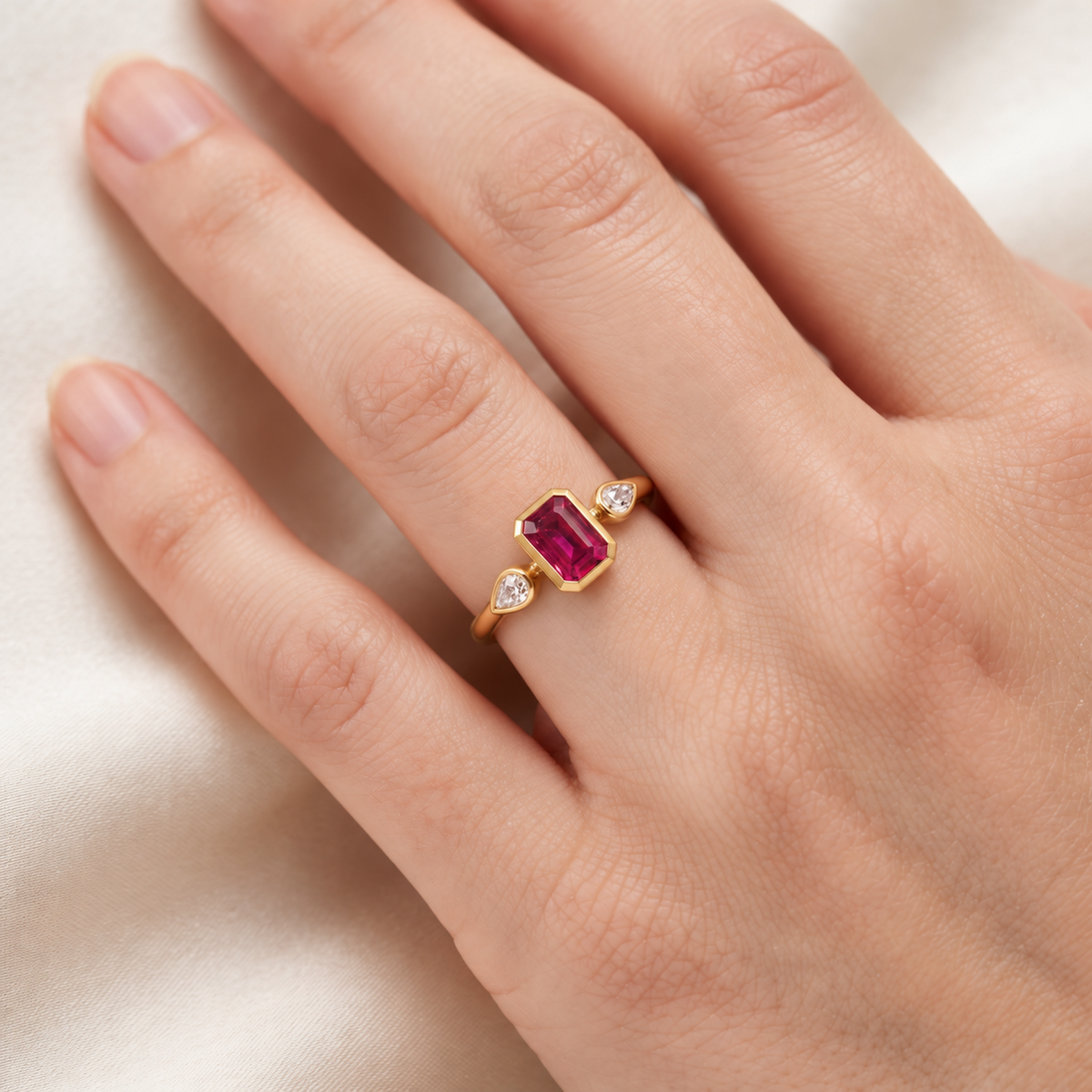 Scarlet Triad Lab Grown Diamond Ring