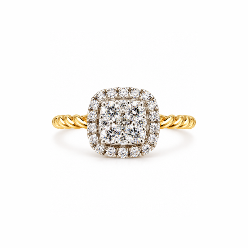 Quad Cluster Lab Grown Diamond Ring