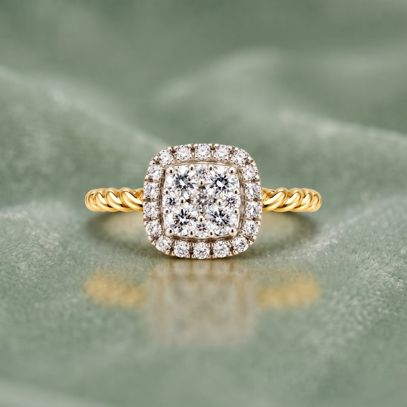 Quad Cluster Lab Grown Diamond Ring
