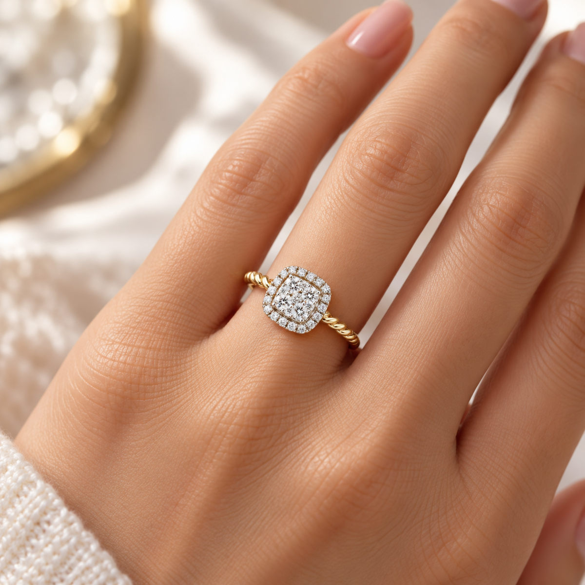 Quad Cluster Lab Grown Diamond Ring