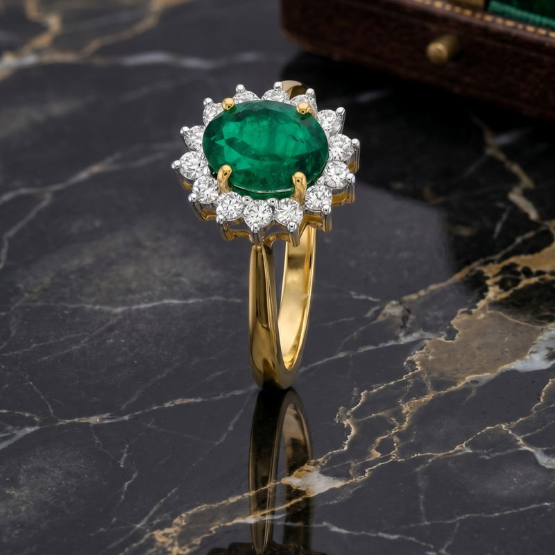 Duchess Halo Lab Grown Gemstone Ring