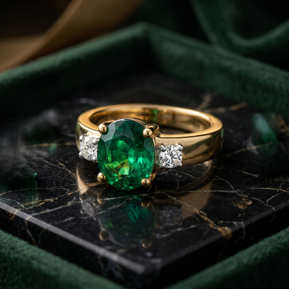 Elysian Pillar Lab Grown Gemstone Ring