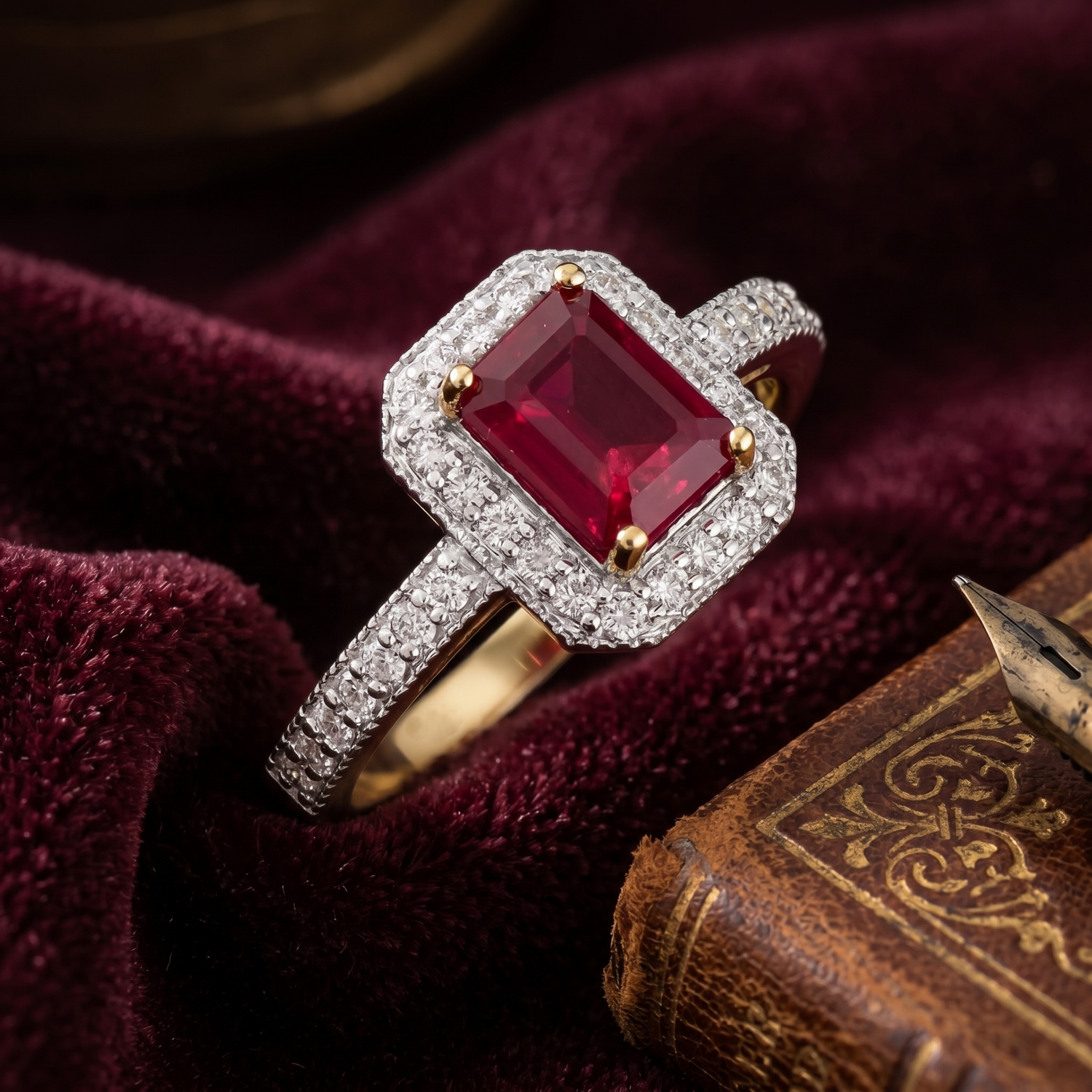 Solaris Crimson Lab Grown Gemstone Ring