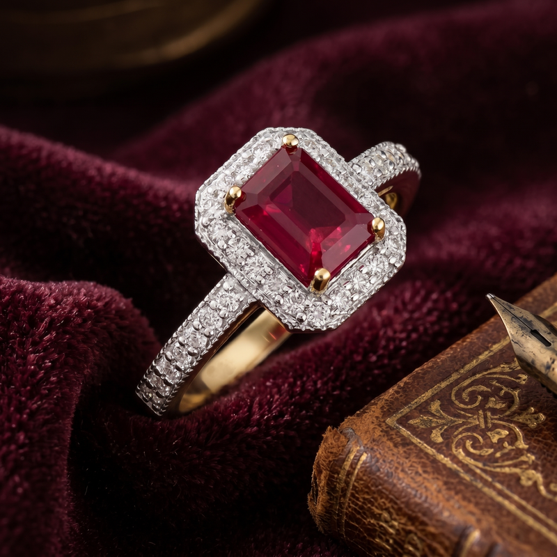 Solaris Crimson Lab Grown Gemstone Ring