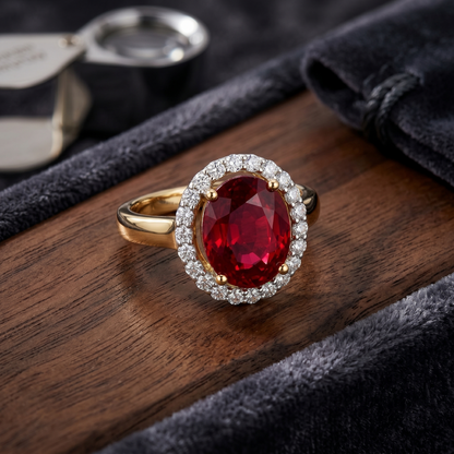 Azurean Arch Lab Grown Gemstone Ring
