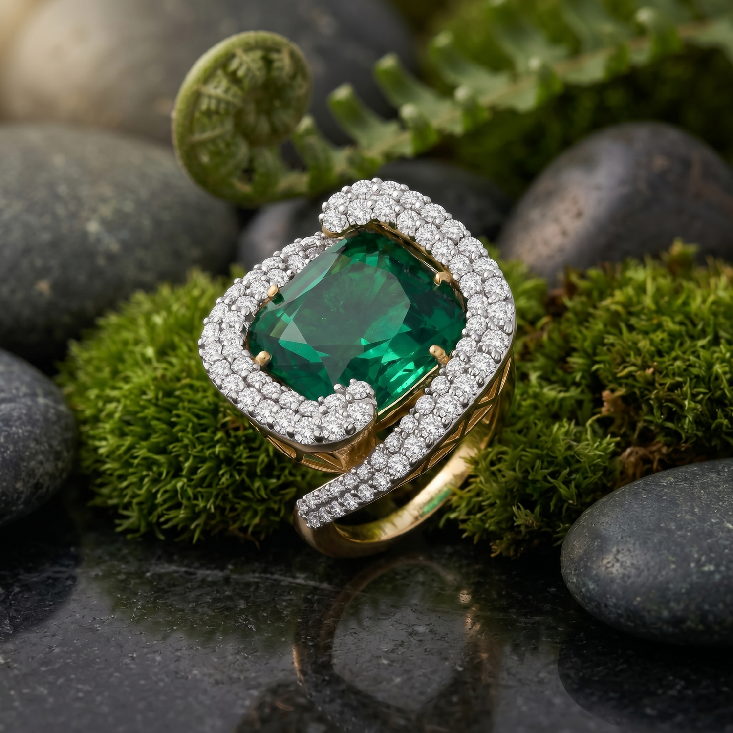 Verdant Vesper Lab Grown Gemstone Ring
