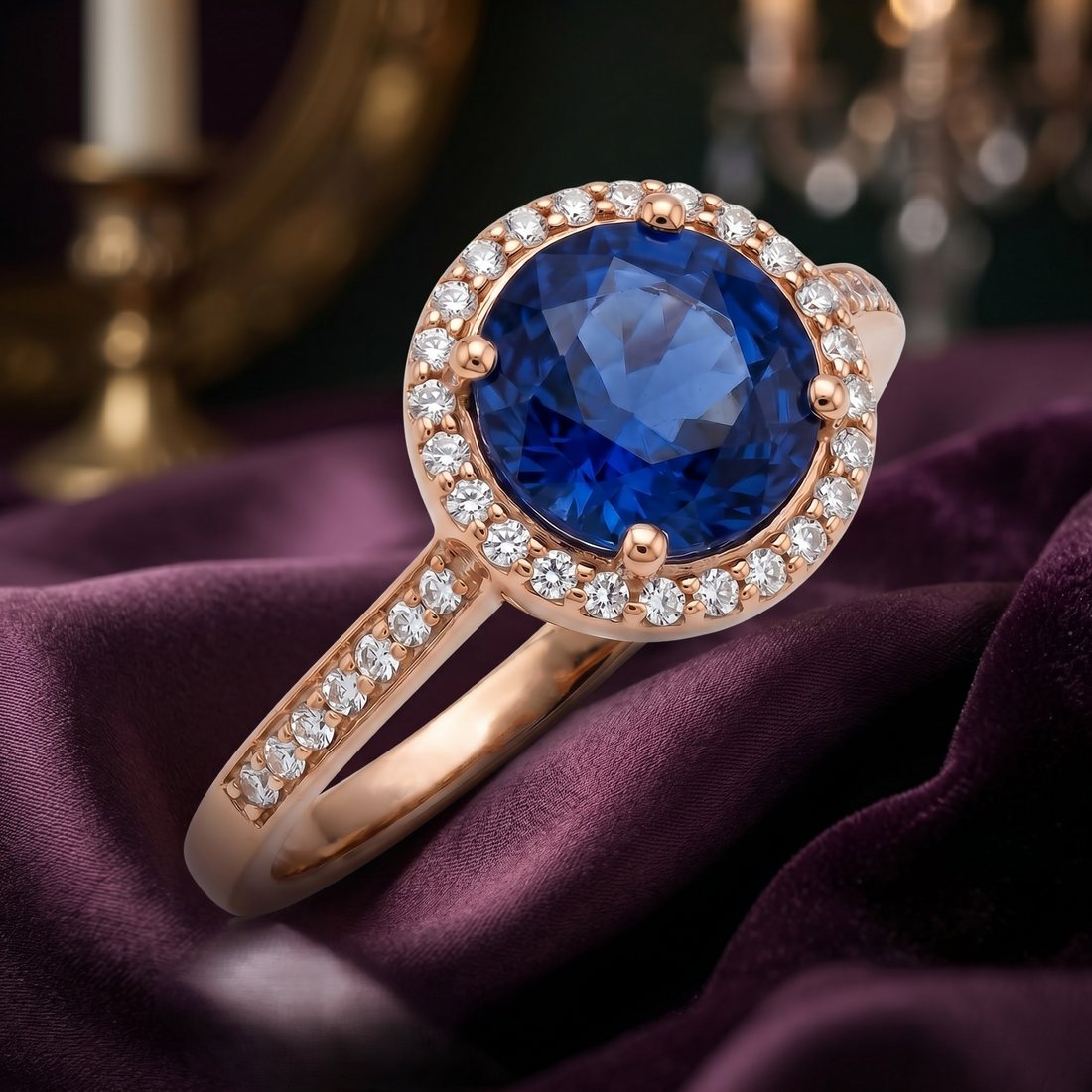 Azure Zenith Lab Grown Gemstone Ring