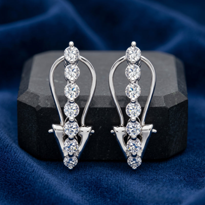Linear Cascade Lab Grown Diamond Earrings