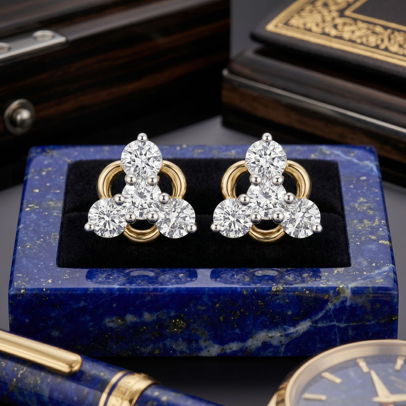 Gilded Clover Lab Grown Diamond Earrings