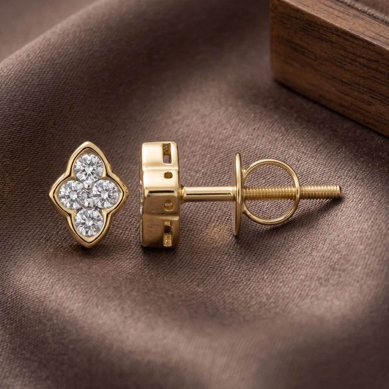 Quatrefoil Lab Grown Diamond Earrings