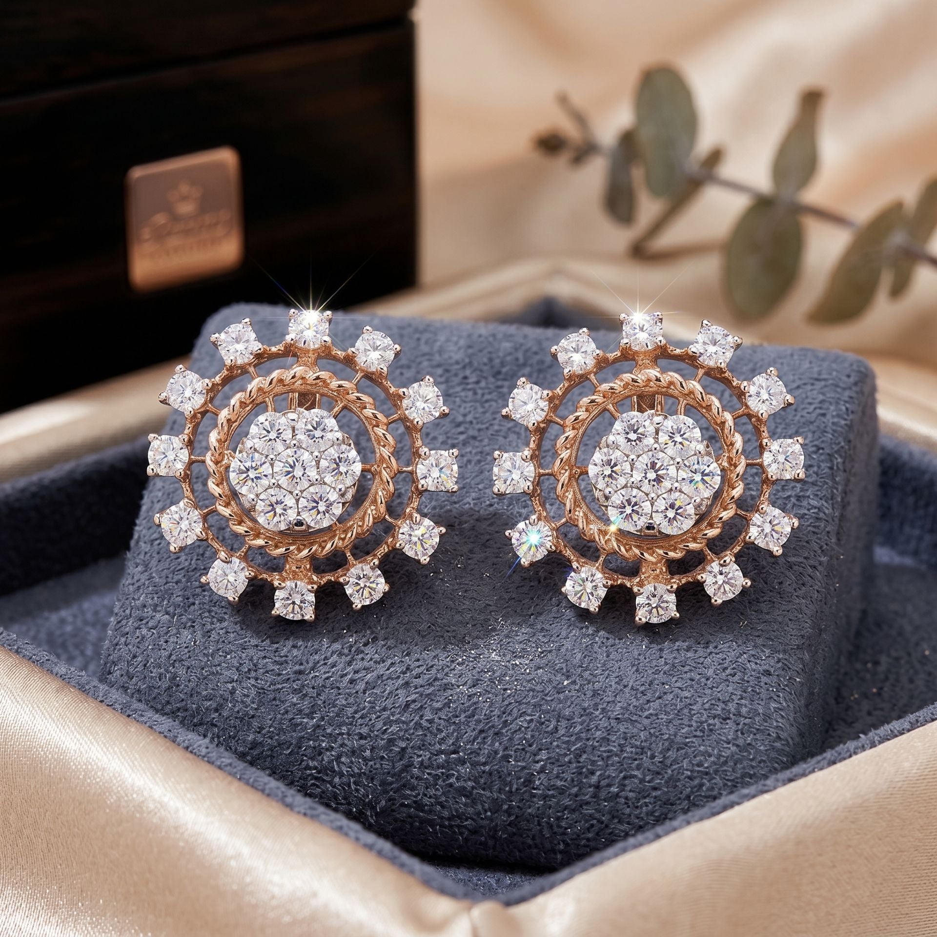 Lace Petal Lab Grown Diamond Earrings
