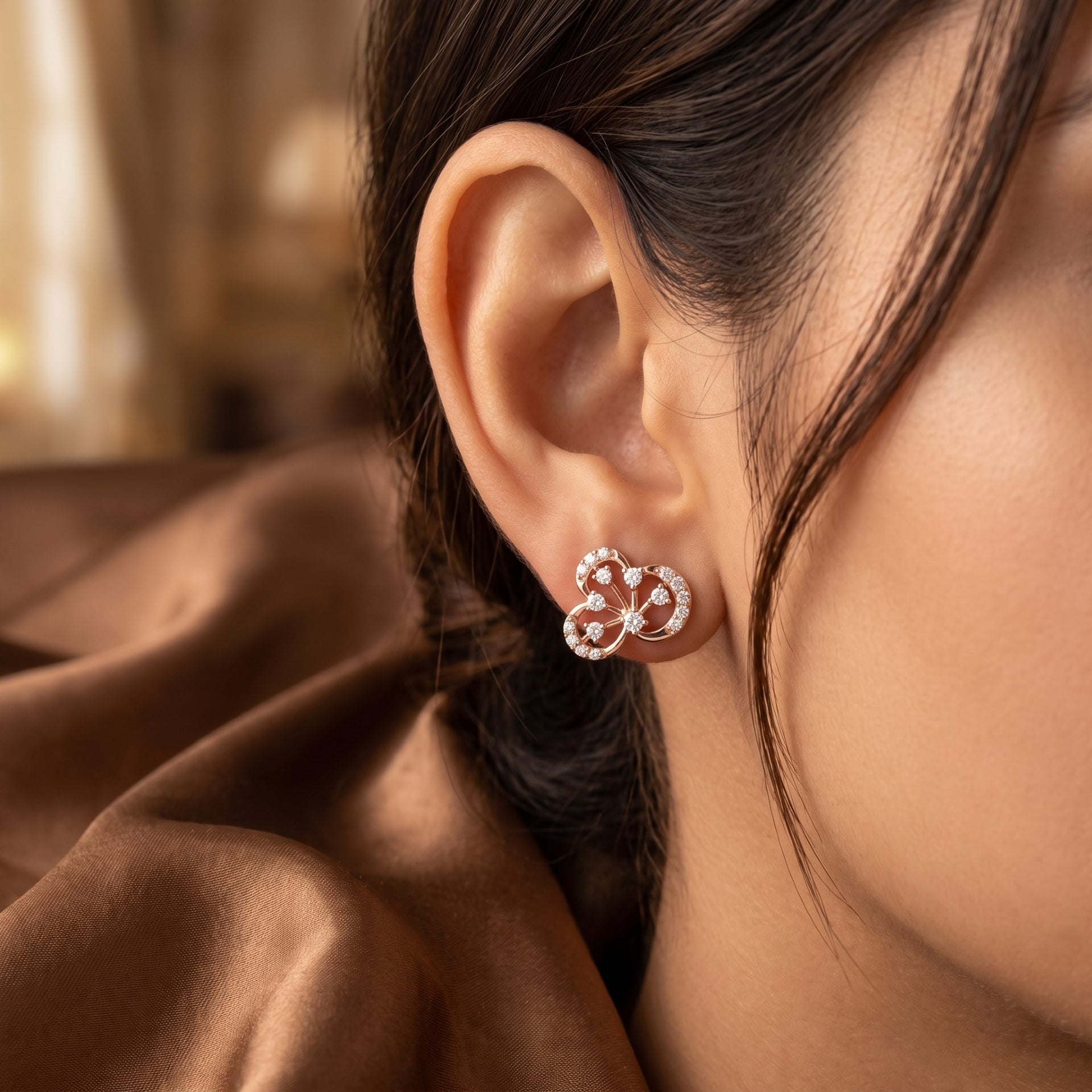 Cloverleaf Lab Grown Diamond Earrings