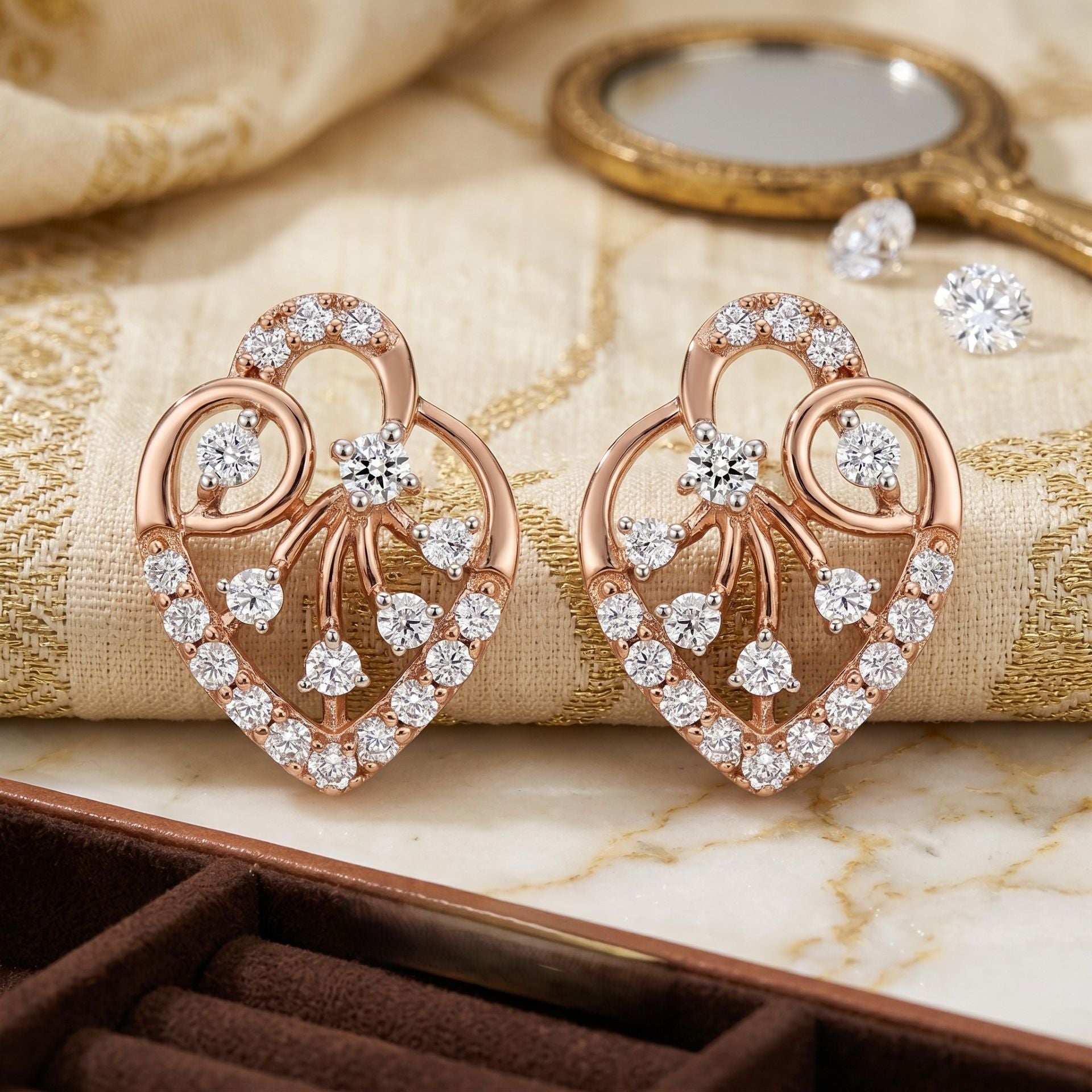 Heart Bloom Lab Grown Diamond Earrings